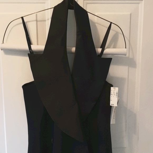 Stunning Plunging Backless Black Halter Gown - Picture 13 of 16